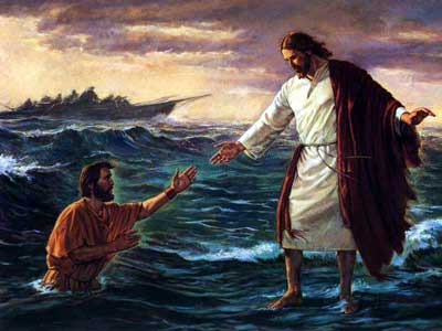 Jesus caminha sobre a Agua. Pedro